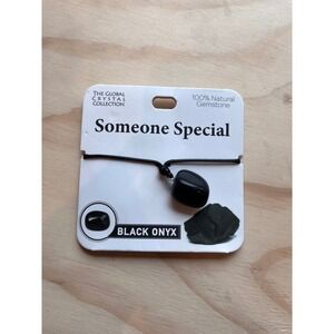 The Global Crystal Collection Black Onyx Natural Gemstone Necklace 40618 New